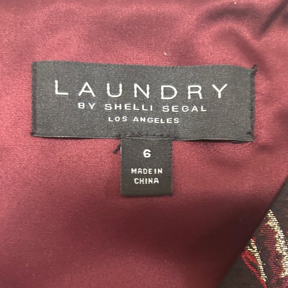 Laundry By Shelli Segal Floral Brocade Dress - Black and Pink - Picture 3 of 6